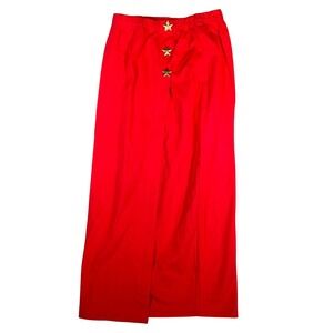 Outlander Collection Red Maxi Skirt with Star Detail Size L Elastic Waist